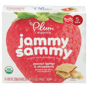 Plum Organics Jammy Sammy Peanutbutter Stawbry 6/5/1.02Z [UNFI #20177]