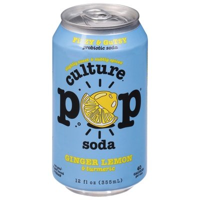 Culture Pop Soda Ginger Lemon Soda 12/12 Oz [UNFI #09669]