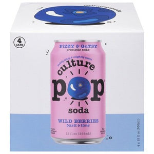 Culture Pop Soda Wild Berries Soda 4 Pack 6/4/12 Oz [UNFI #56341]