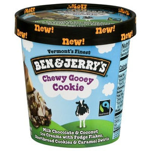 Ben & Jerrys Ice Cream Chewy Gooey Cookie 8/Pint [UNFI #79480]