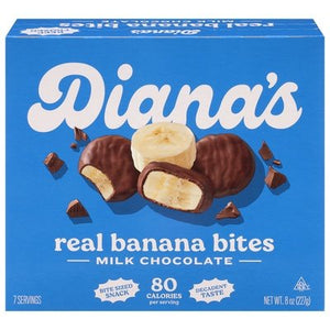 Dianas Bananas Milk Chocolate Real Banana Bites 12/8 Oz [UNFI #21210]