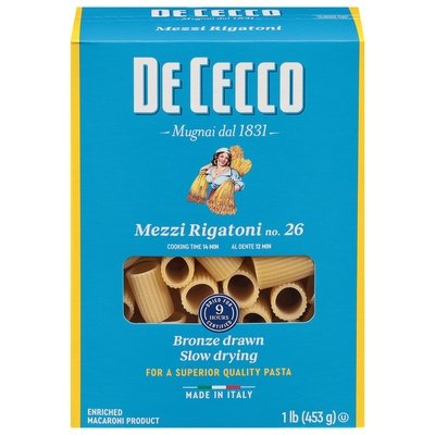 Dececco Mezzi Rigatoni #26 12/16 Oz  [UNFI #40419]