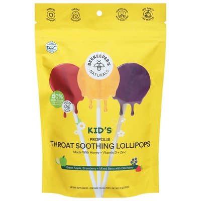 Beekeepers Naturals Lolipop Throat Soothing 15 Ct [UNFI #30230]