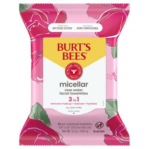 Burts Bees Micellar Makeup Remover Rose 3/30 Ct [UNFI #08133]