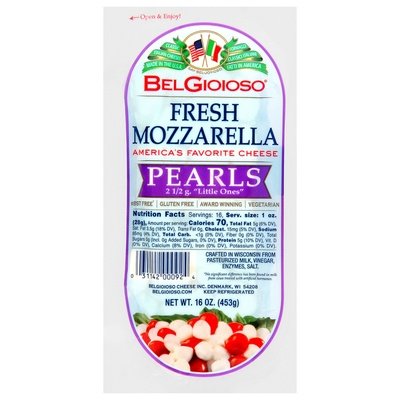 Bel Gioioso Mozzarella Pearl Log 8/1 LB [Peterson #24435]