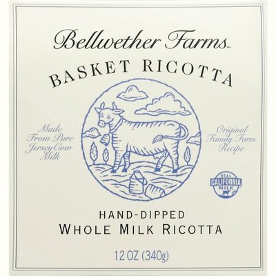 Bellwether Farms Ricotta Basket Whole Milk 6/12 Oz [Peterson #14204]