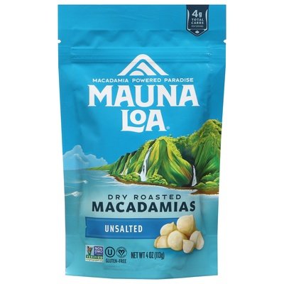 Mauna Loa Roasted Unsalted Macadamias 6/4 Oz [UNFI #08184]