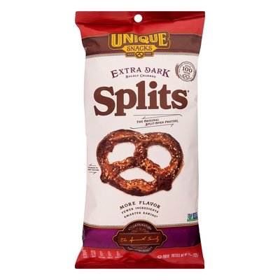 Unique Pretzels Extra Dark Splits 12/11 OZ [UNFI #78898]