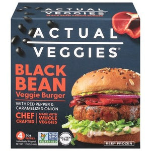 Actual Veggies Black Bean Veggie Burger 6/4/3 Oz [UNFI #39126]