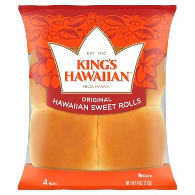 Kings Hawaiian Bakery Kings Hawaiian Dinner Rolls 4 Pack 32/4 Oz [Peterson #27731]