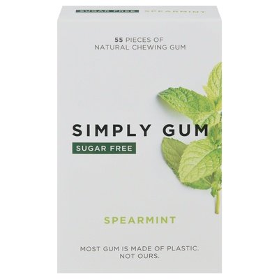 Simply Gum Spearmint Sugar Free Gum 6/55 CT [UNFI #00592]