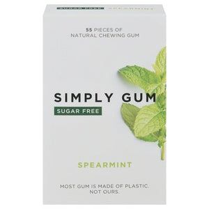 Simply Gum Spearmint Sugar Free Gum 6/55 CT [UNFI #00592]