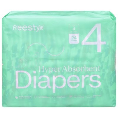 Freestyle Diapers Baby Size 4 6/24 Ct [UNFI #17368]