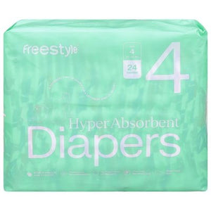 Freestyle Diapers Baby Size 4 6/24 Ct [UNFI #17368]