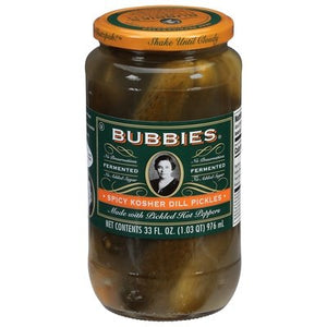 Bubbies Spicy Kosher Dill Pickles 6/33 Oz [UNFI #36604]