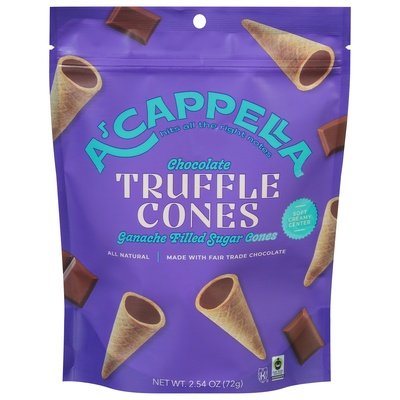 Acappella Chocolate Truffle Cones 6/2.54 Oz [UNFI #36751]