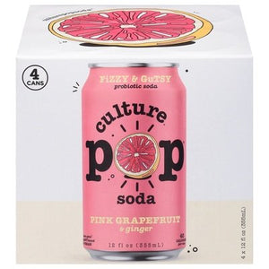 Culture Pop Soda Pink Grapefruit Soda 6/4/12 OZ [UNFI #07773] T