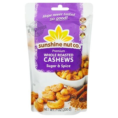 Sunshine Nut Company Sugar And Spice Cashews Rstd 6/7 Oz [UNFI #73366]