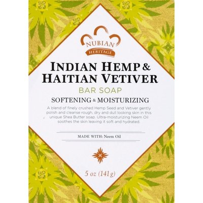 Nubian Indian Hemp Vetiver Bar Soap 5 OZ [UNFI #87761] T