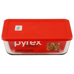 Pyrex 11 Cup Rectangle Red Plastic 2/1 Ct [UNFI #8032] T