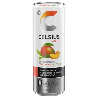 Celsius Drink Peach Mango Green Tea 12/12 OZ [UNFI #64855] T