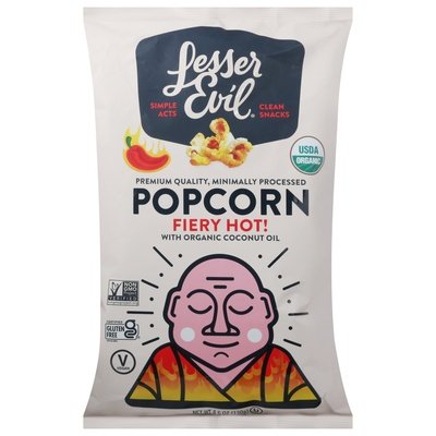 OG2 Lesser Evil Fiery Hot Popcorn 12/4.6 OZ [UNFI #89596]