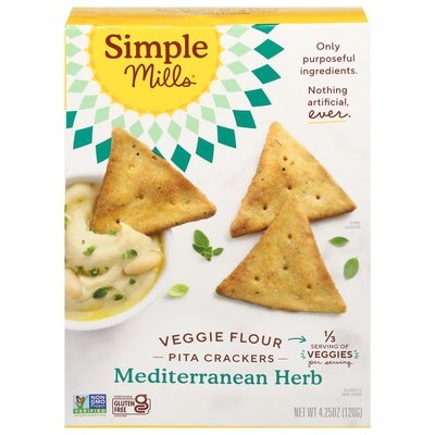 Sim Pita Crckr Med Herb  6/4.25 OZ [UNFI #87605]