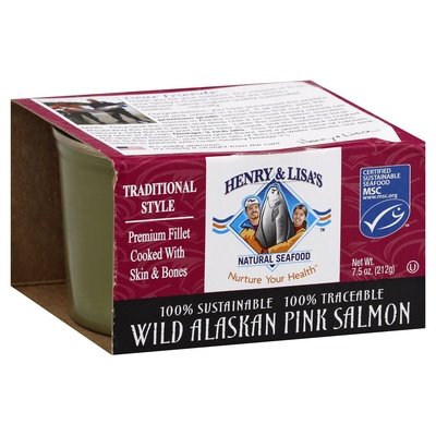 Henry & Lisas Wild Alaska Pink Salmon, Trad. 12/7.5 Oz [UNFI #46545]