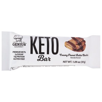 Genius Gourmet Creamy Pb Choc Keto Bar 10/1.09 Oz [UNFI #14716]