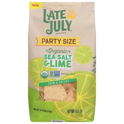 OG2 Late July Snacks Tortilla Chips Sea Salt Lime 9/14.75 Z [UNFI #03029]