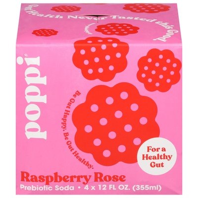 Poppi Raspberry Rose 6/4/12 Oz [UNFI #15378]