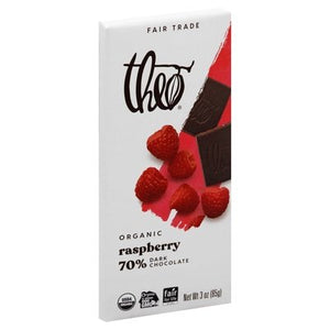 OG2 Theo Chocolate Raspberry Drk Choc Bar 12/3 OZ [UNFI #55037]