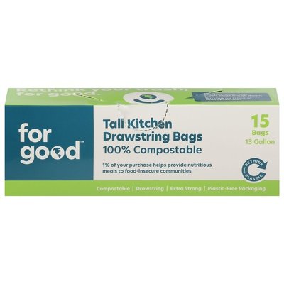 For Good Tall Drawstring Kitchen 6/15 CT [UNFI #70743] T