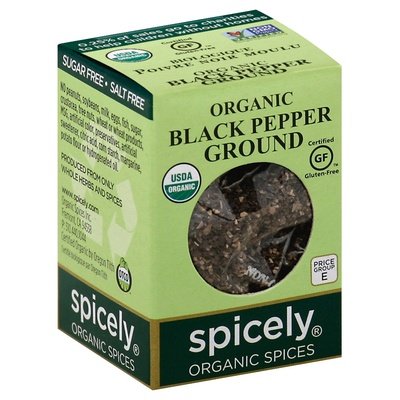 Spicely Organics Peppercorn, Black Ground 6/.45 Oz [UNFI #14554]