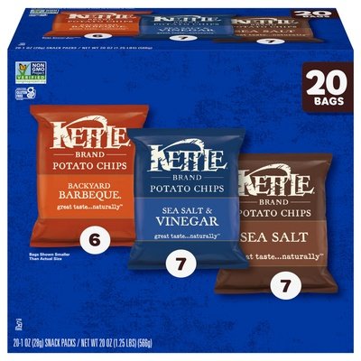 Kettle Brand Sea Salt, Vinegar, Bbq Var Pk 4/20/1 Oz [UNFI #70295]