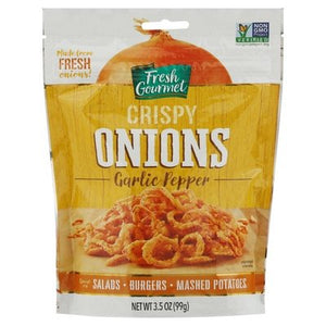 F.G.CRISPY ONIONS-GARLIC 12/3.5OZ [Charlies #019-06136]